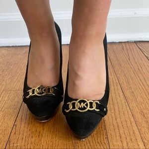 Michael Kors black suede heels